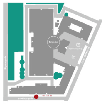 Billedet viser et oversigtskort over Geocenter, som kan burges til skilte