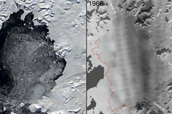 Wordie before and after collapse, with and without ice