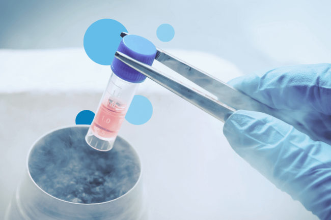 Illustration of stem cells in test tube