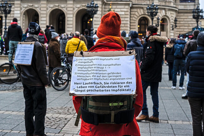 German demonstration against the Covid-19 vaccine.