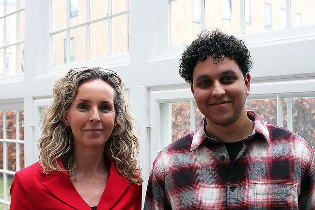 Dean Vibeke Koushede and law student Khalil Abdeddaim