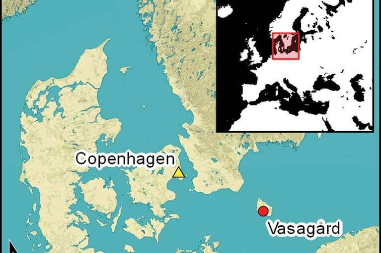 Marking of Vasagård on map